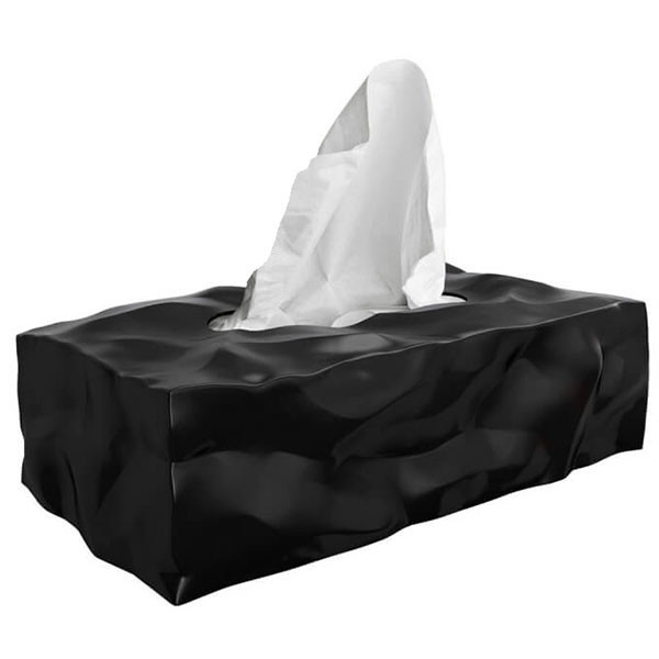 Boîte à mouchoirs rectangulaire noire design wipy essey - Kdesign